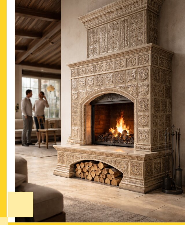 Купить изразцовый камин в Уссурийске от 257750 р. | ЭриданСср