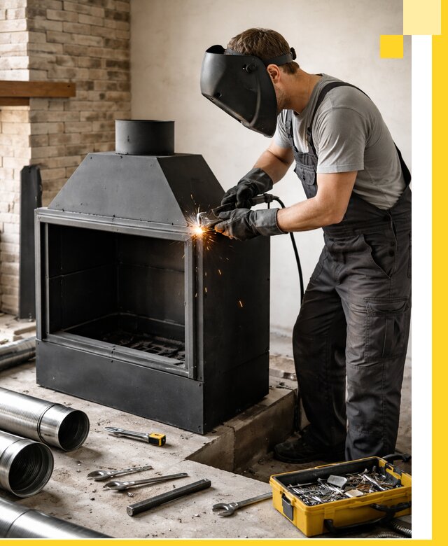 Продажа и установка металлических каминов в Уссурийске под ключ