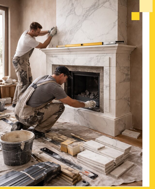 Отделка каминов в Уссурийске качественные облицовочные работы