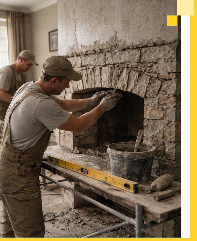 Изготовление каминов под ключ в Уссурийске, монтаж и отделка