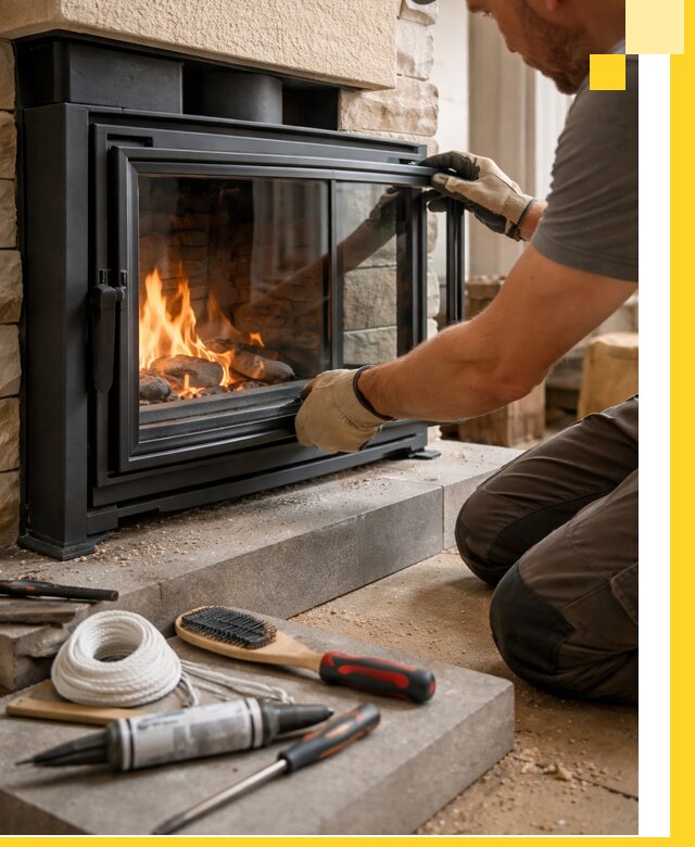 Производство, монтаж и доставка каминов со стеклом в Уссурийске