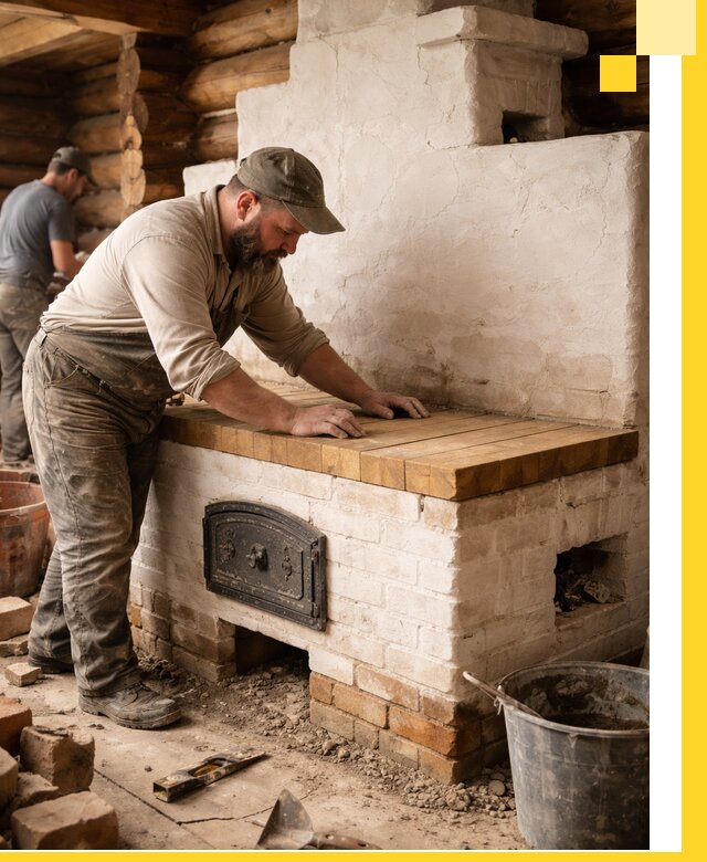 Проектирование и установка русской печи с лежанкой в Уссурийске