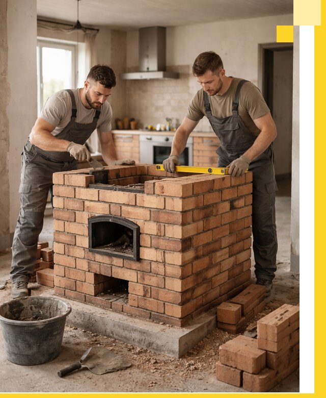 Установка и монтаж печей в частном доме в Уссурийске под ключ