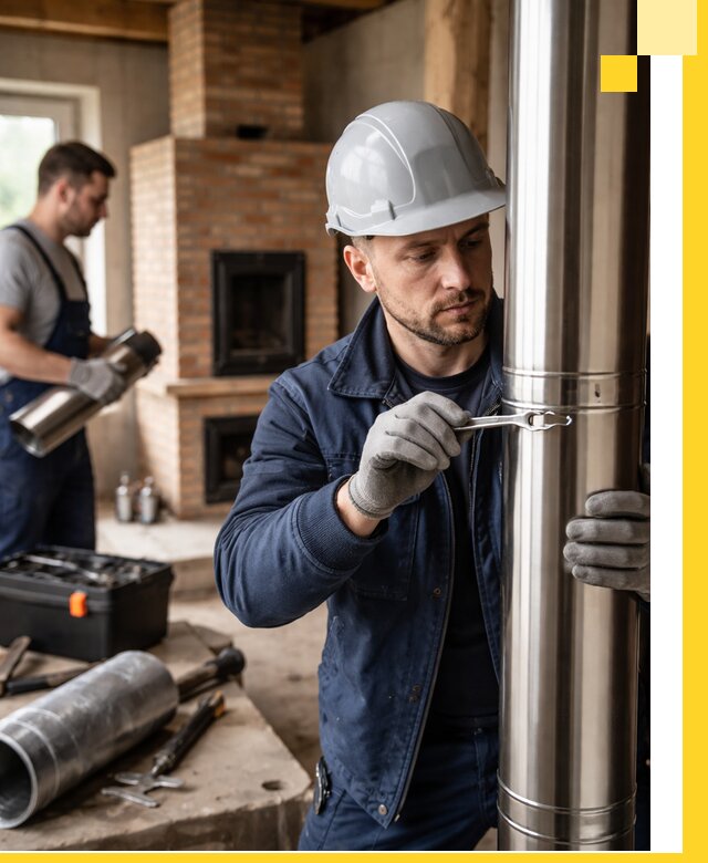 Профессиональный монтаж дымоходов для печей в Уссурийске