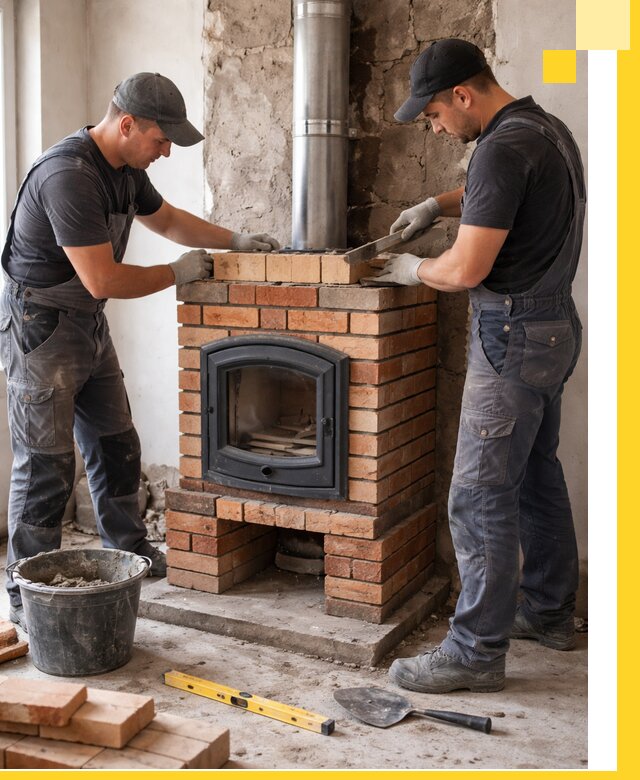 Монтаж печи камина под ключ в Уссурийске с гарантией и пусконаладкой