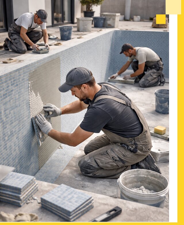 Облицовка бассейнов в Уссурийске плитка мозаика гидроизоляция