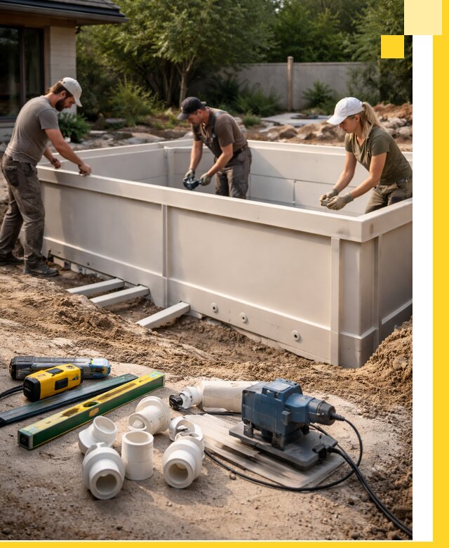 Установка полипропиленовых бассейнов под ключ в Уссурийске