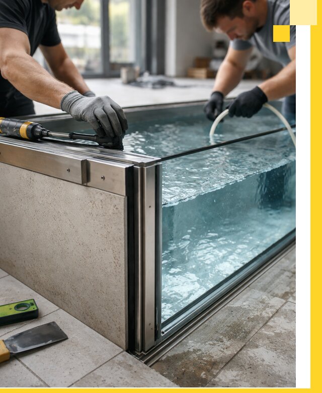 Проектирование и монтаж стеклянных бассейнов в Уссурийске