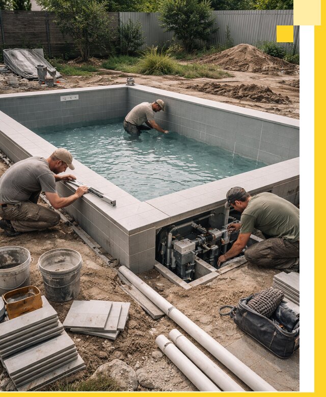 Строительство и монтаж бассейнов для дачи под ключ в Уссурийске