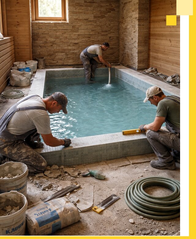 Проектирование и строительство бассейнов для бани в Уссурийске