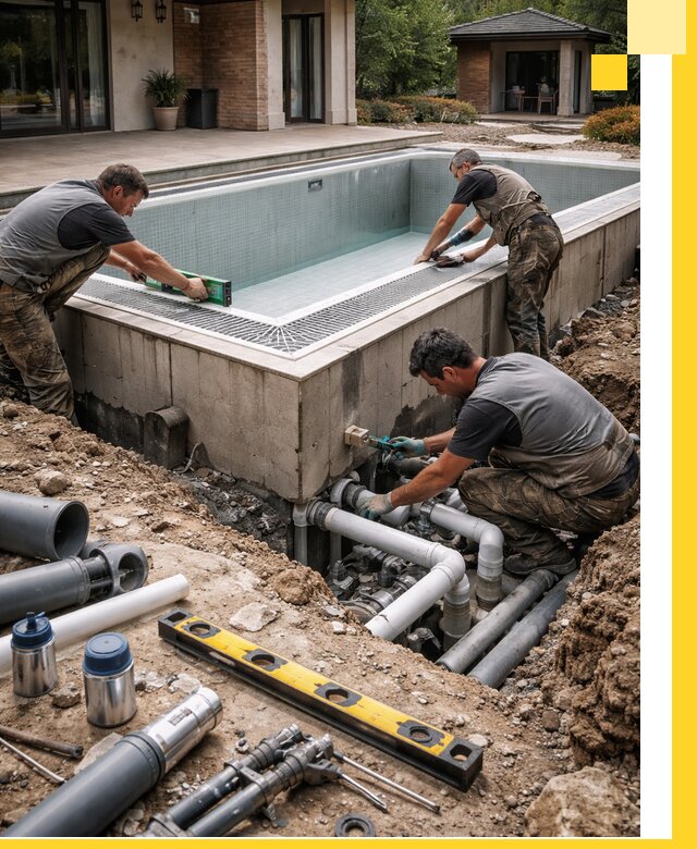 Строительство переливных бассейнов в Уссурийске под ключ