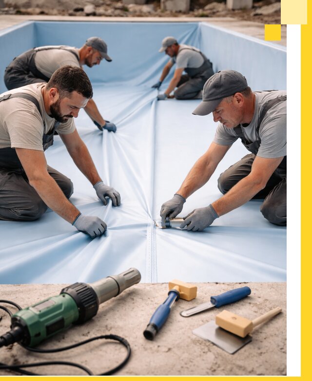 ПВХ пленка для бассейнов с монтажом и гарантией в Уссурийске