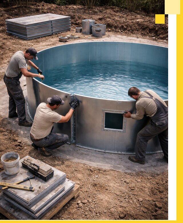 Круглые бассейны под ключ в Уссурийске проектирование и монтаж