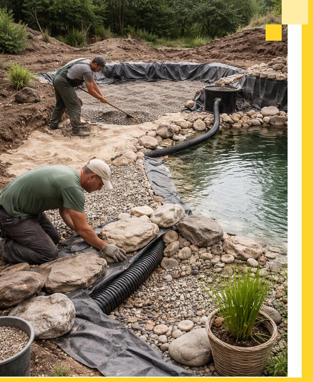 Строительство природных бассейнов и озер в Уссурийске под ключ