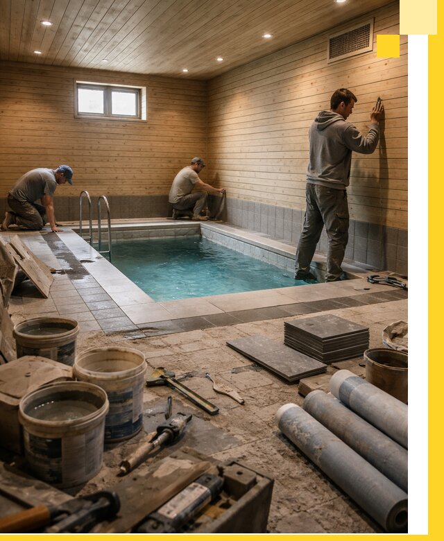 Строительство бани с бассейном и сауной под ключ в Уссурийске