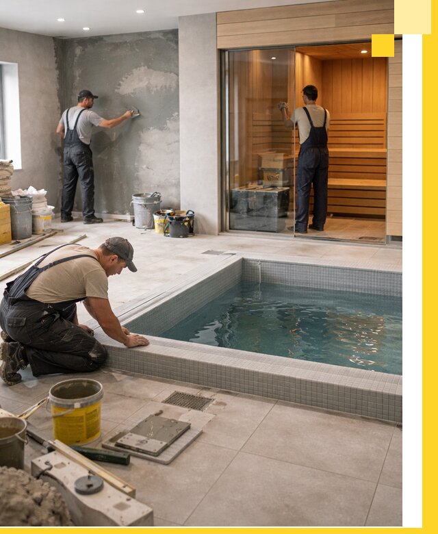 Проектирование и строительство сауны с бассейном в Уссурийске