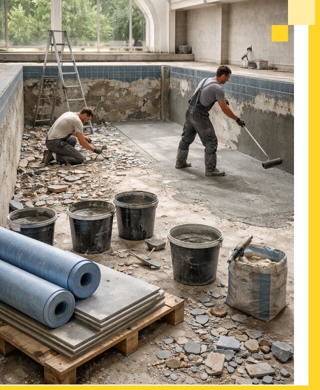 Реконструкция бассейнов в Уссурийске: ремонт, гидроизоляция