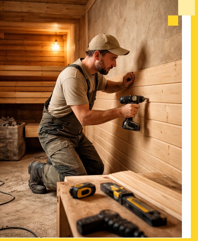 Профессиональная внутренняя отделка бани в Уссурийске под ключ