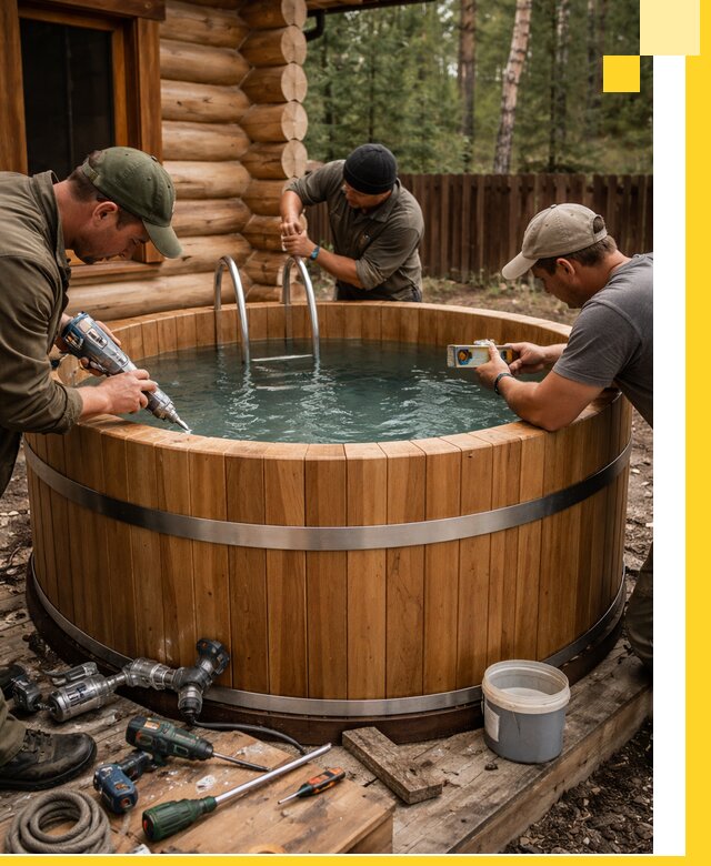 Строительство бань с купелью под ключ и отделкой в Уссурийске