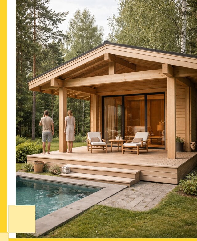 Бани с террасой под ключ в Уссурийске от 618600 р. | ЭриданСср