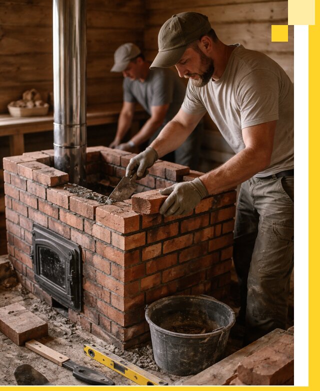 Кирпичные печи для бани под ключ в Уссурийске, проект и монтаж