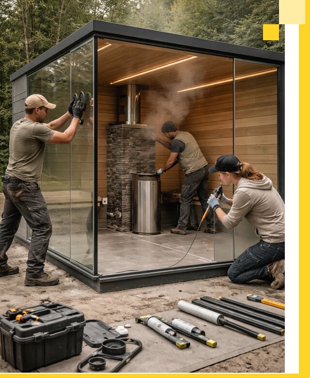 Проектирование и строительство стеклянных бань в Уссурийске