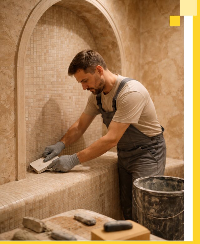 Профессиональная отделка хамамов с мозаикой под ключ в Уссурийске