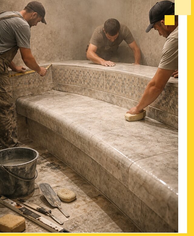 Изготовление и установка сидений для хамама в Уссурийске